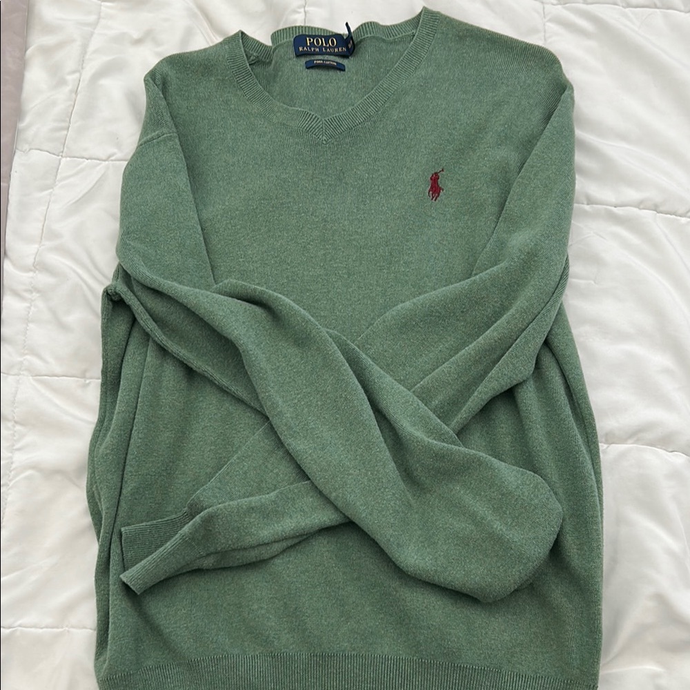 Polo by Ralph Lauren Green V-Neck Sweater